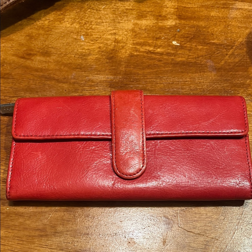 HOBO Vibrant Red Leather Wallet